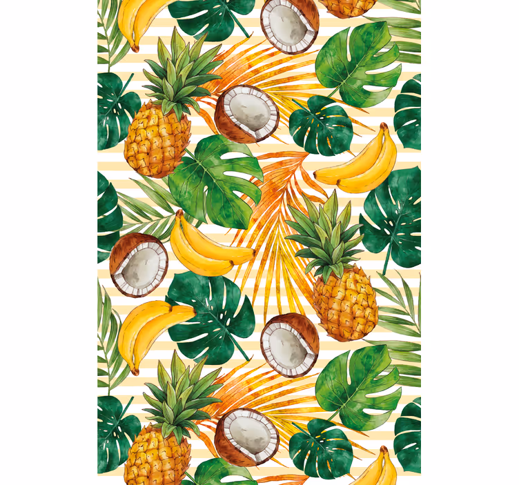 Tapet modern cu model tropical pictat manual de vară - TenStickers