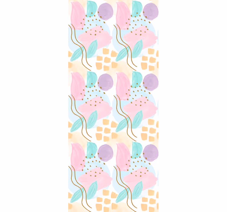 Tapet modern cu motive florale abstracte - TenStickers