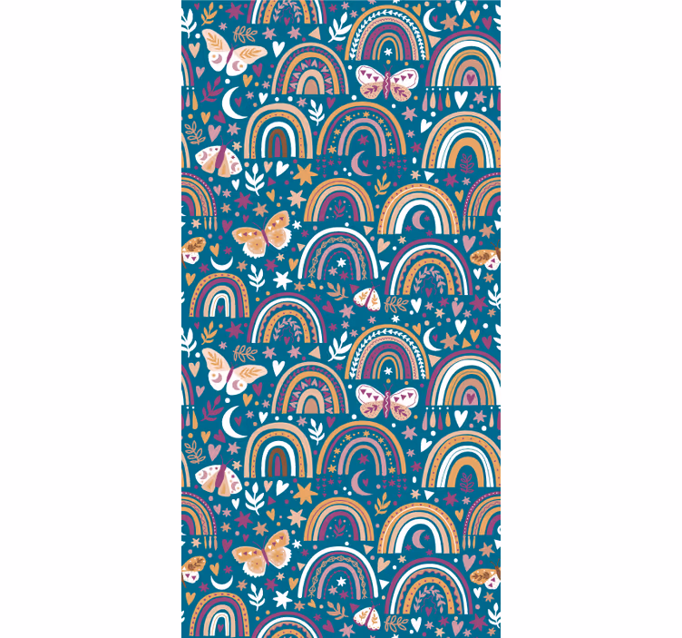 Tapet copii curcubee colorate și fluturi - TenStickers
