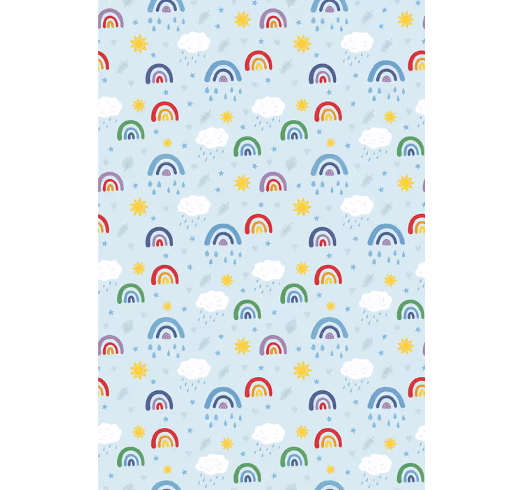 Tapet copii curcubee albastre și nori - TenStickers