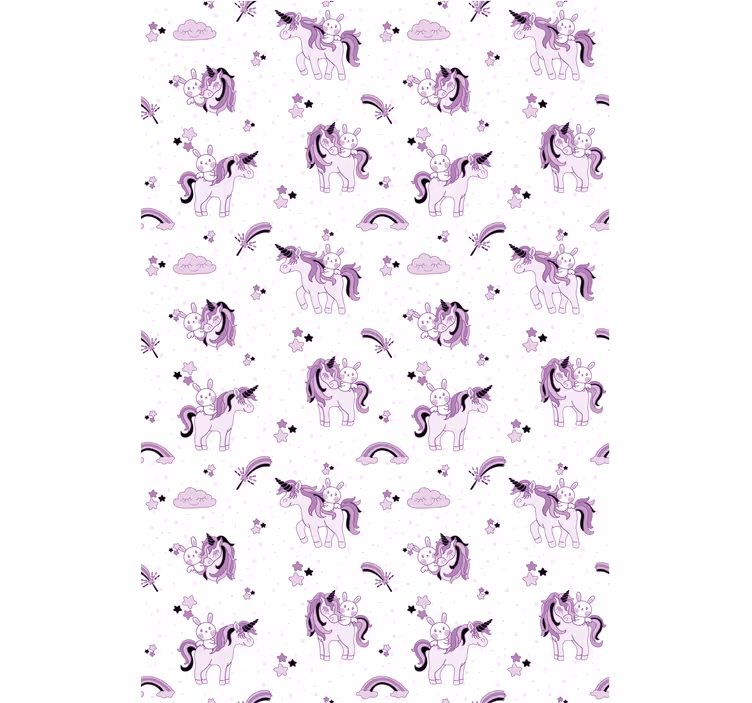 Tapet copii unicorni purpurii fantezie - TenStickers
