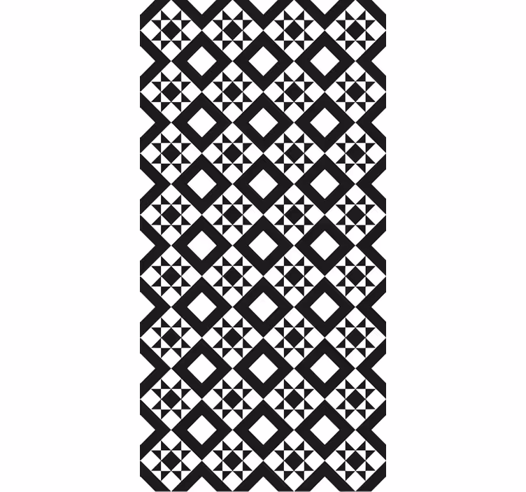 Tapet bucătărie plăci geometrice alb-negru - TenStickers
