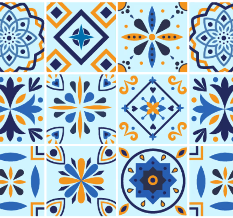 Tapet bucătărie motiv tradițional de gresie - TenStickers