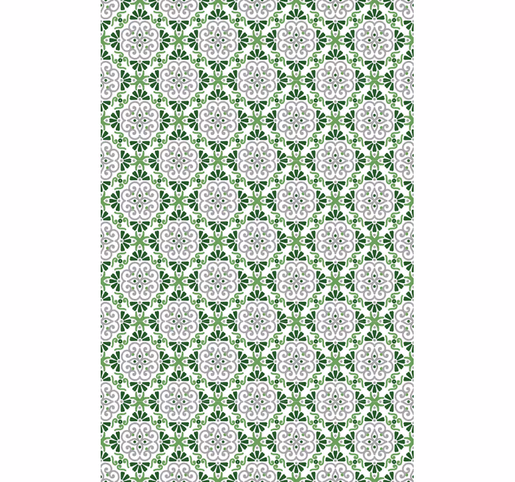 Tapet bucătărie mozaic floral verde - TenStickers
