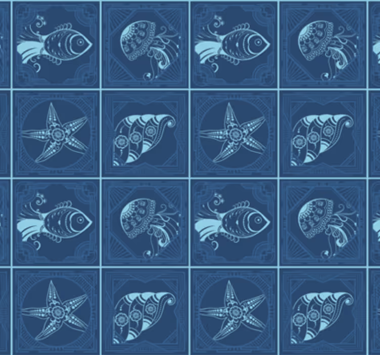 Tapet baie design cu viață marină - TenStickers