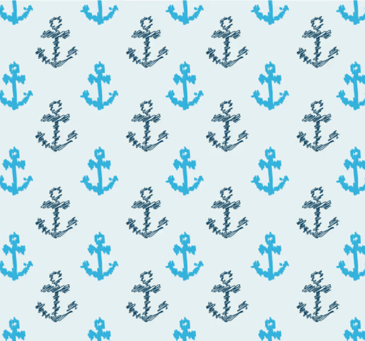 Tapet baie cu model de ancore - TenStickers