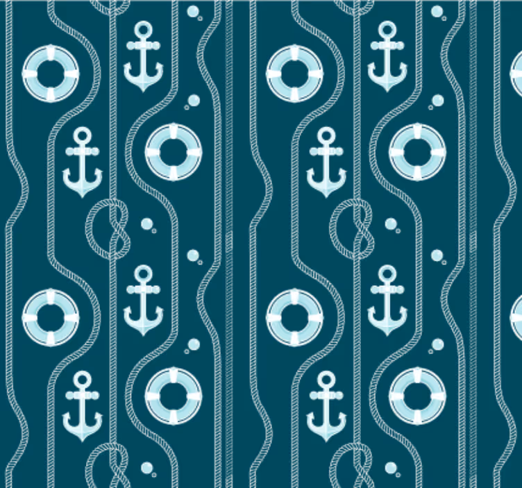 Tapet baie ancora nautică albastră - TenStickers