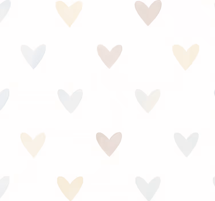 Tapet dormitor inimi pastelate acquerelate - TenStickers