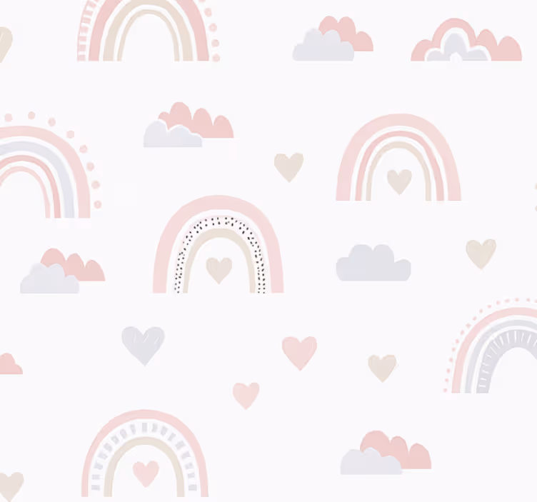 Tapet copii design curcubeu roz - TenStickers
