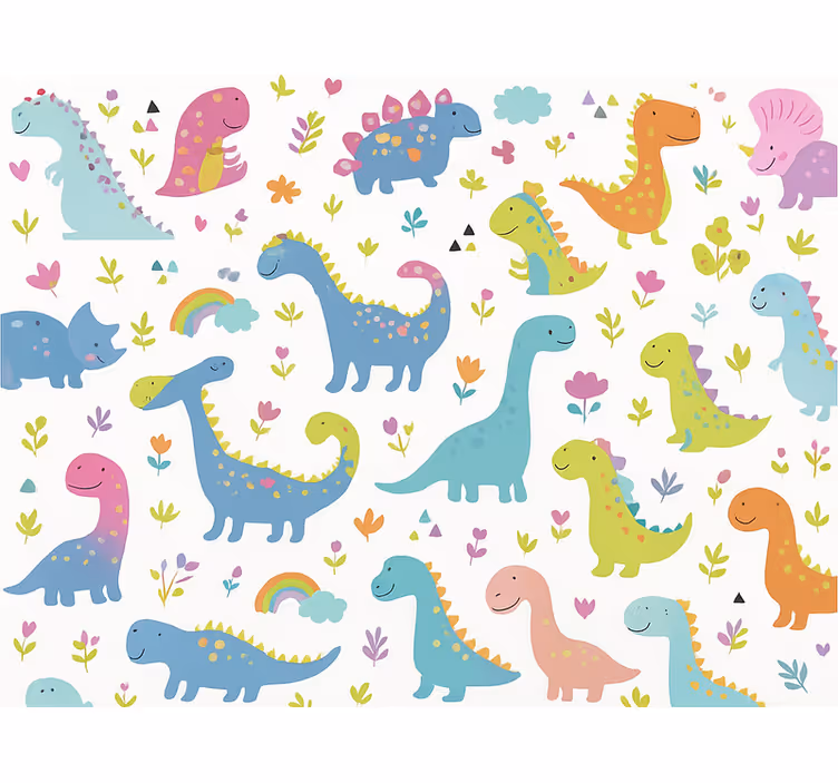 Tapet copii dinozauri colorati - TenStickers