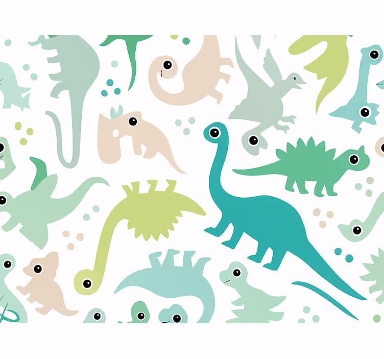 Tapet copii dinozaur colorat simplu - TenStickers