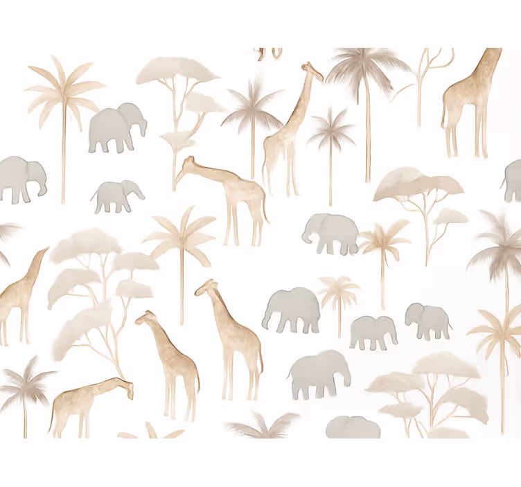 Tapet copii savannah pentru camera celor mici - TenStickers