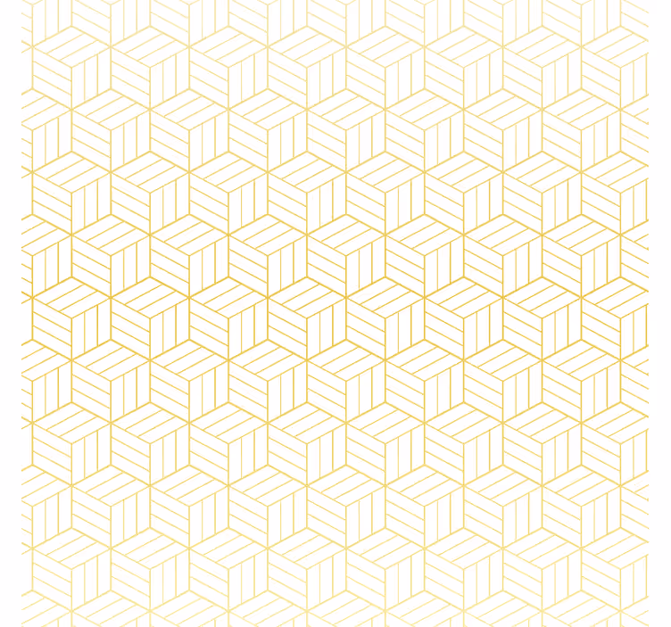Tapet pătrat cuburi geometrice cu folie aurie - TenStickers