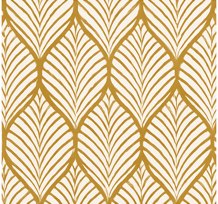Tapet modern cu motiv geometric de frunze aurii - TenStickers