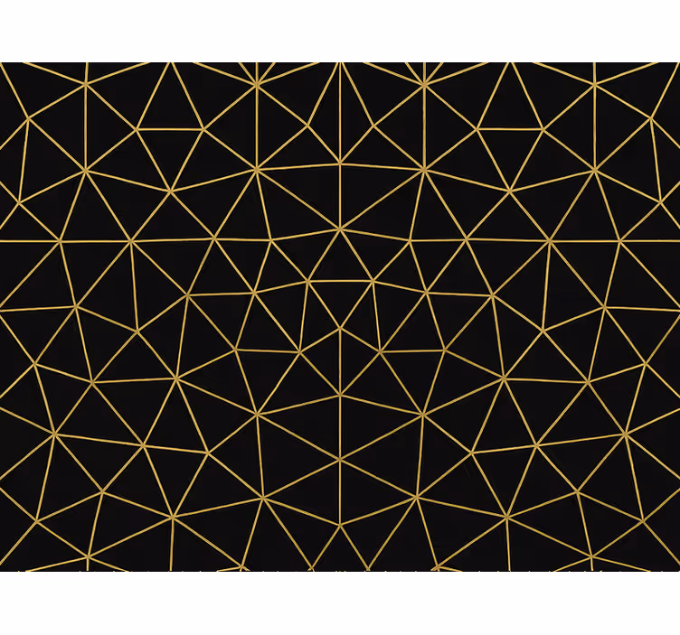 Triunghiuri tapet rețea geometrică aurie de noapte - TenStickers