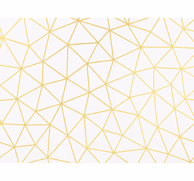 Triunghiuri tapet mozaic prismă geometrică aurie - TenStickers