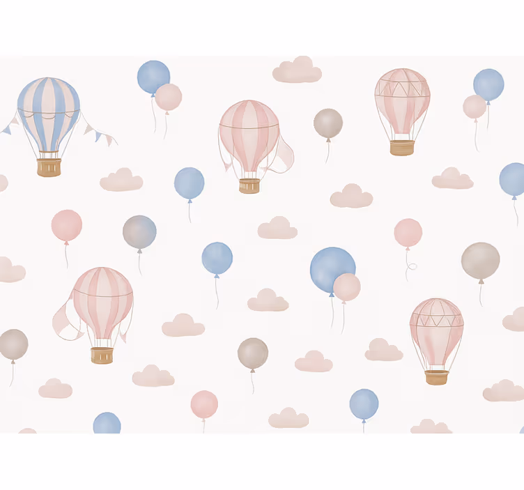 Tapet de pepinieră balonase de vis pastel - TenStickers