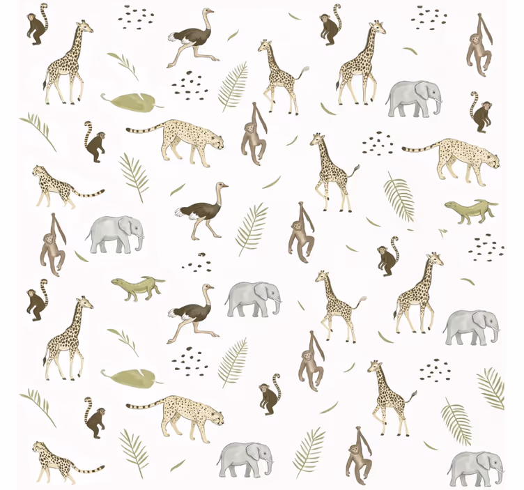 Tapet copii animale din savană - TenStickers