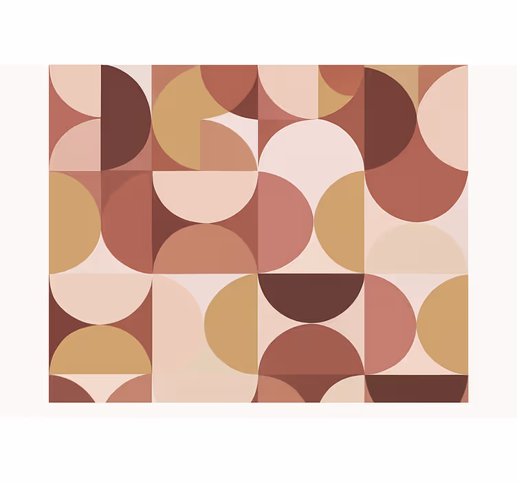 Tapet dormitor design retro cu figuri roz - TenStickers