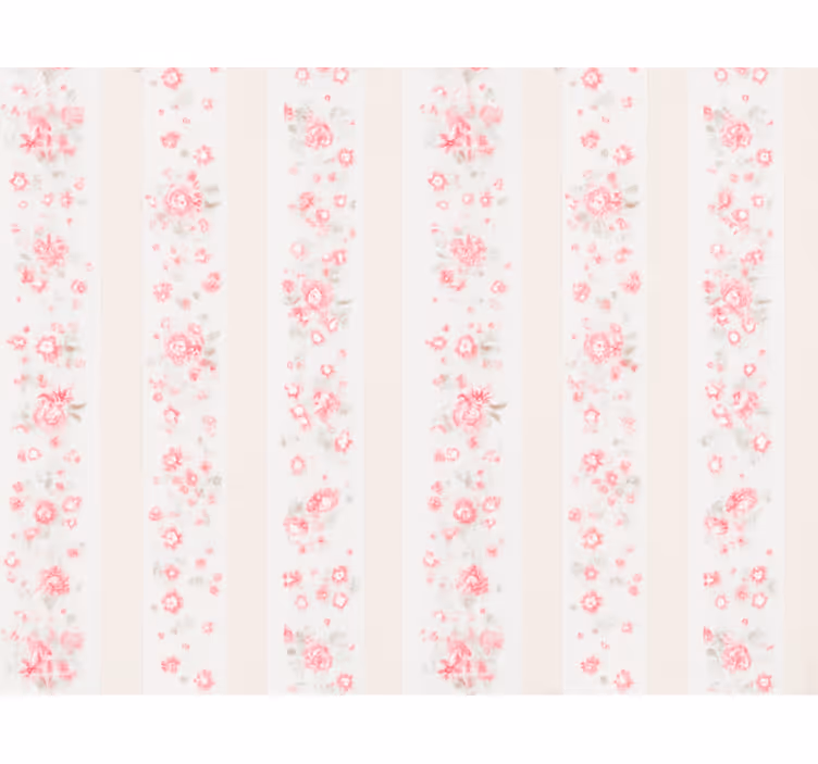 Tapet copii dungi florale retro roz - TenStickers