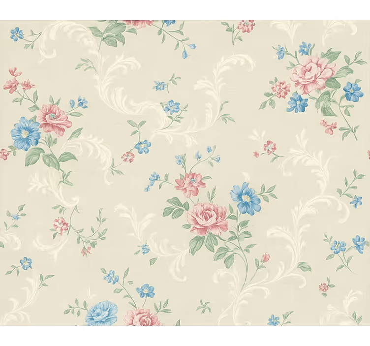 Tapet dormitor design floral simplu - TenStickers