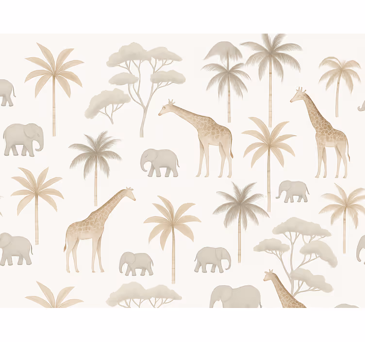 Tapet copii savana pentru un decor jucăuș - TenStickers