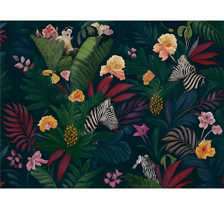 Tapet dormitor model tropical exotic colorat - TenStickers