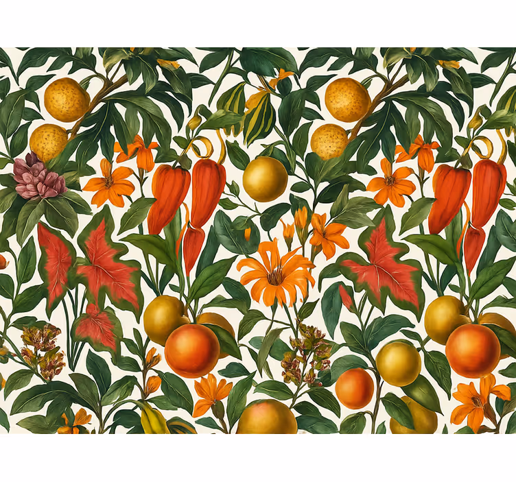Tapet camera de zi cu motiv exotic colorat - TenStickers