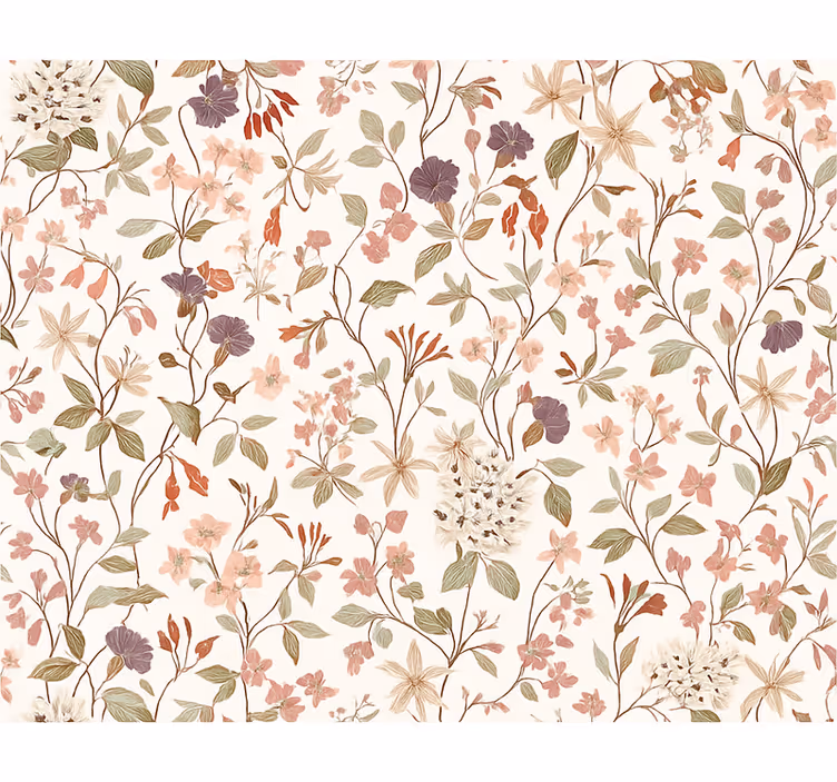 Tapet dormitor design flori roz - TenStickers