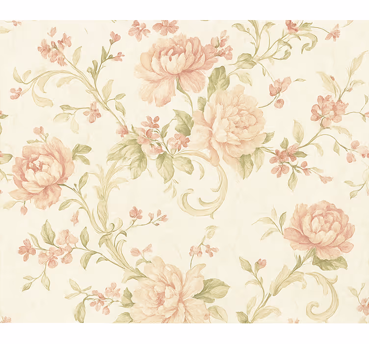 Tapet dormitor model floral vintage roz deschis - TenStickers
