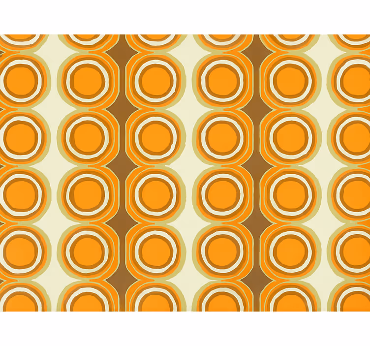 Tapet camera de zi design cercuri portocalii retro - TenStickers
