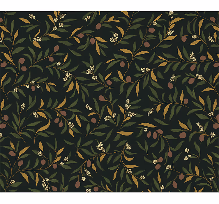 Tapet dormitor cu design floral simplu repetitiv - TenStickers