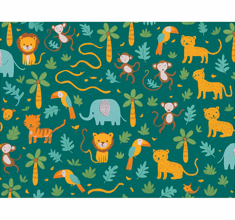 Tapet copii design simplu junglă drăguț - TenStickers