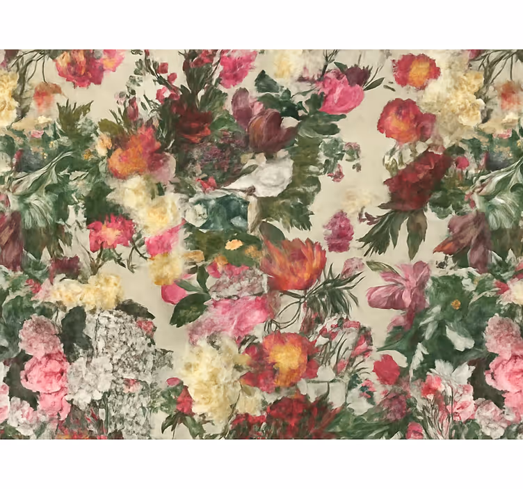 Tapet dormitor design pictură flori vintage - TenStickers