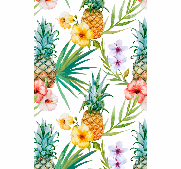 Tapet flori ananas pictat - TenStickers