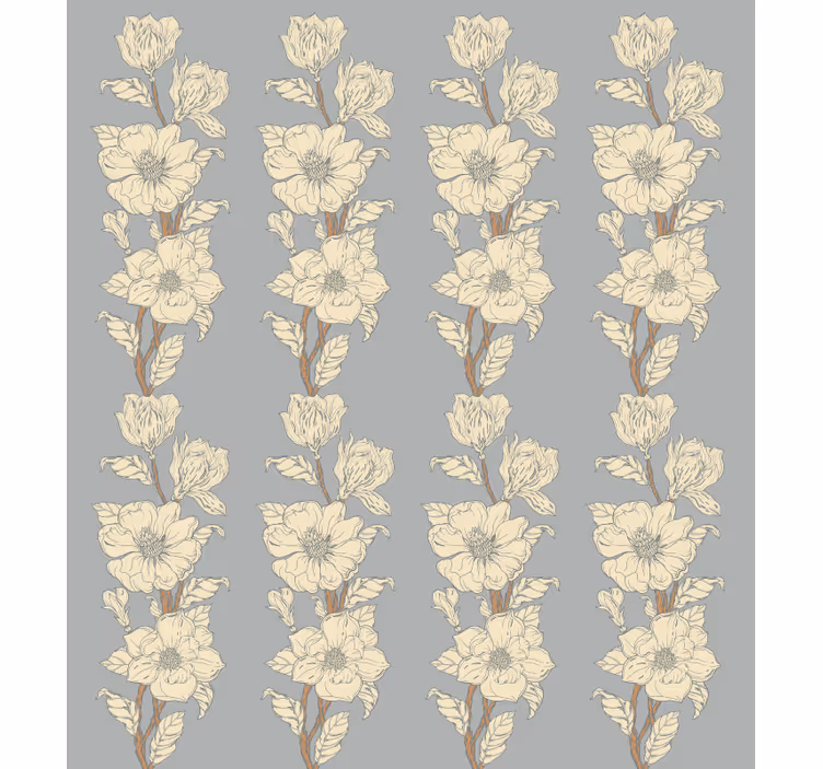 Tapet flori stil nostalgie nouă magnolia - TenStickers