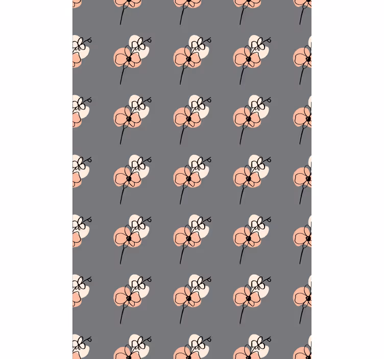 Tapet flori design abstract cu orhidee - TenStickers