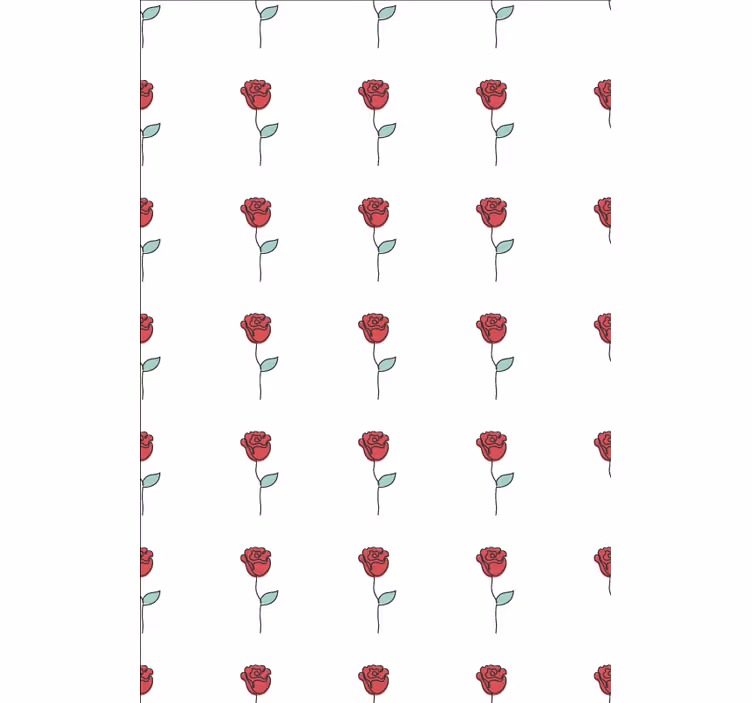 Tapet flori design cu trandafir roșu drăguț - TenStickers