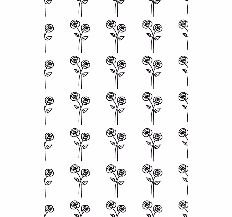 Tapet flori design minimalist cu trandafiri - TenStickers