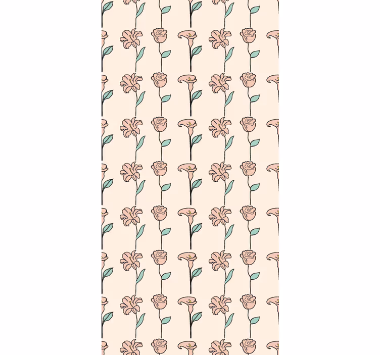 Tapet floral design minimalist original cu flori - TenStickers