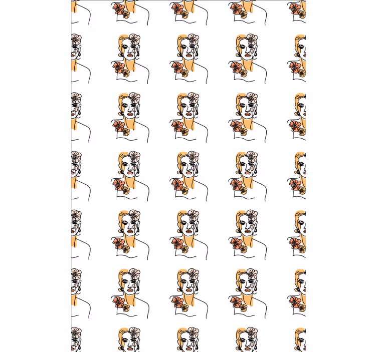 Tapet floral cu față minimalistă și orhidee - TenStickers