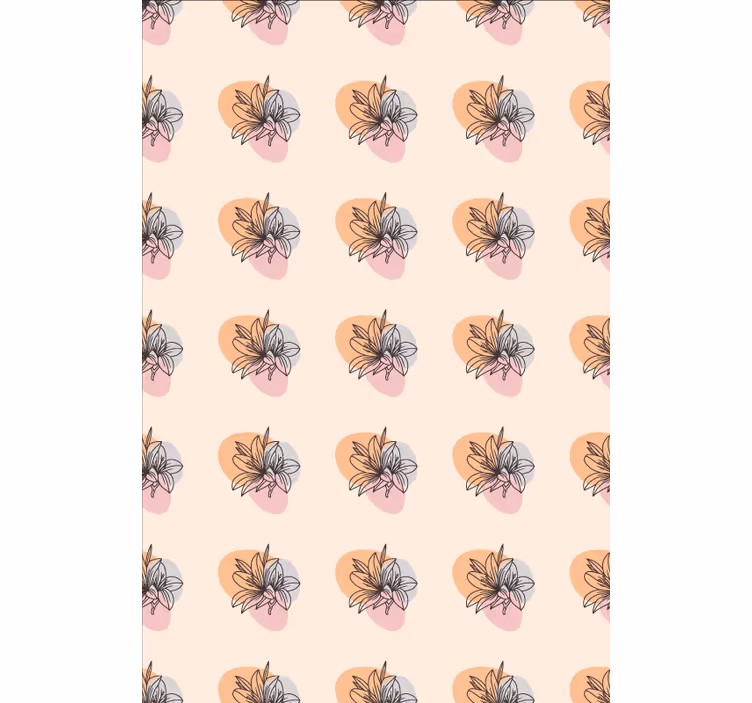 Tapet floral cu flori drăguțe design minimalist - TenStickers