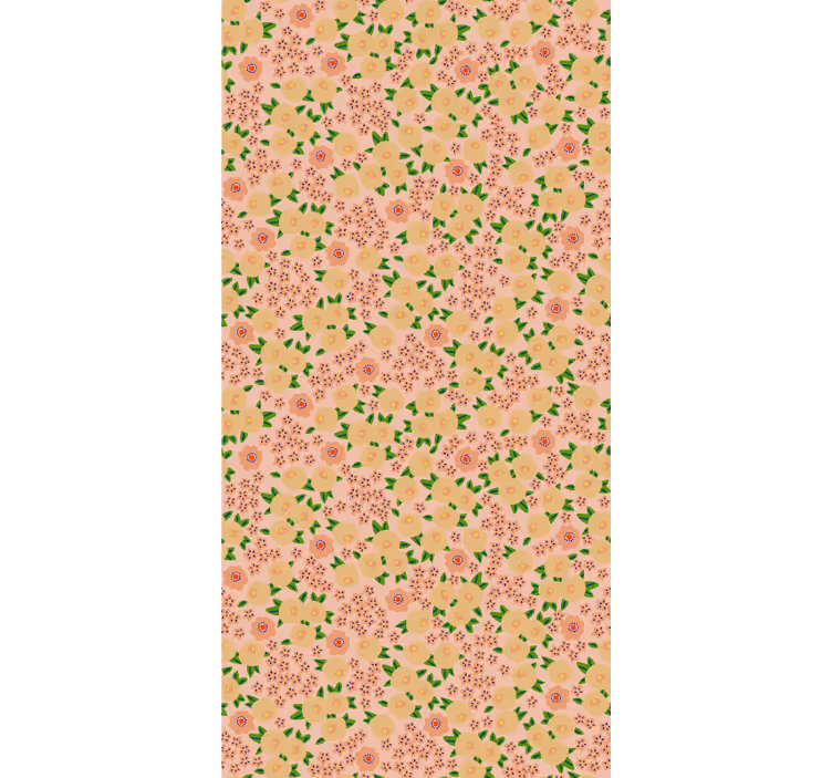 Tapet floral model original în tonuri piersică - TenStickers