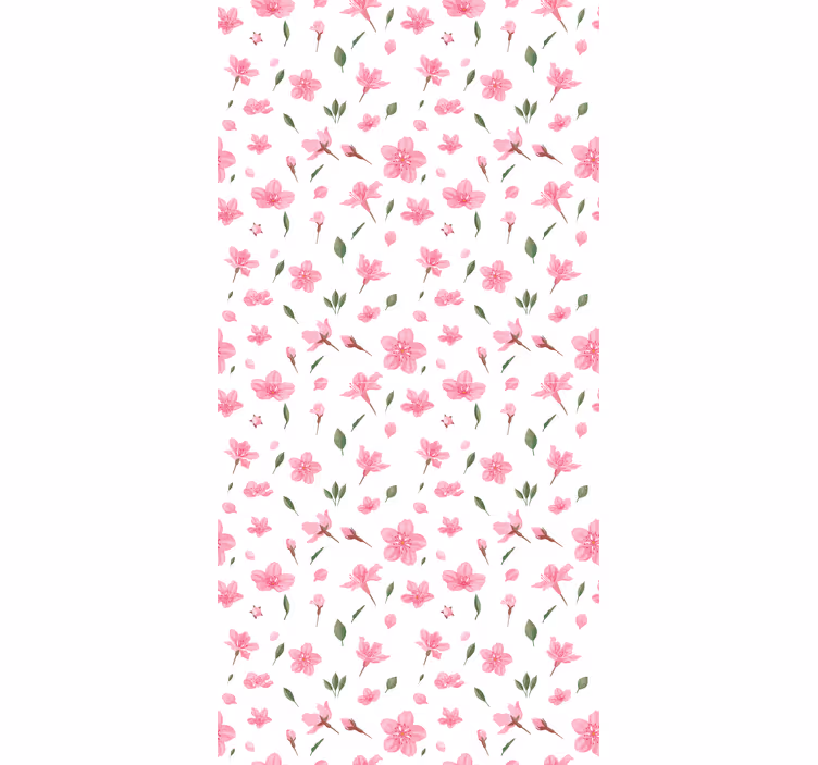 Tapet floral flori roz pastelate în acuarelă - TenStickers