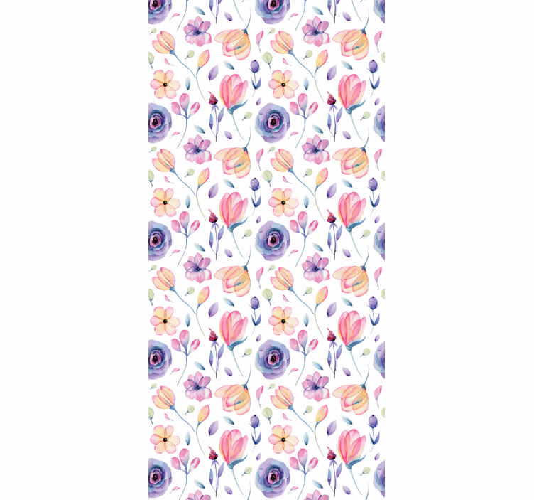 Tapet floral cu model floral delicat violet - TenStickers