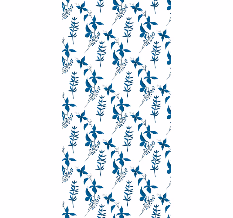 Tapet floral cu model de flori albastre - TenStickers