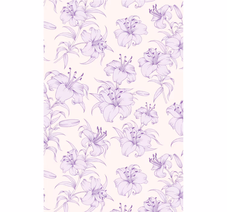 Tapet floral design cu crini înfloriți - TenStickers