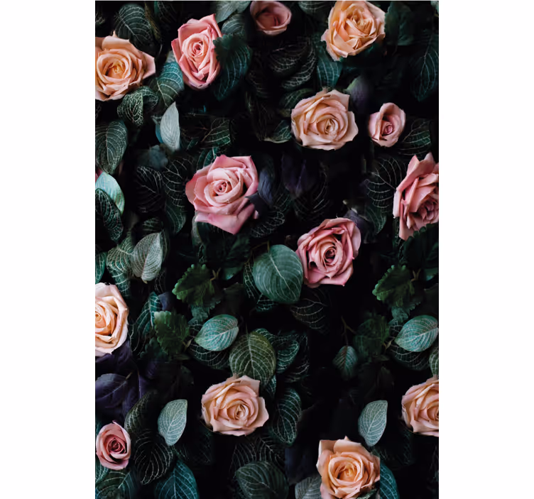 Tapet floral flori de trandafir roșii - TenStickers