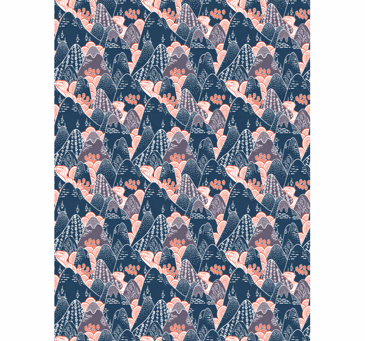 Tapet dormitor design japonez multicolor - TenStickers