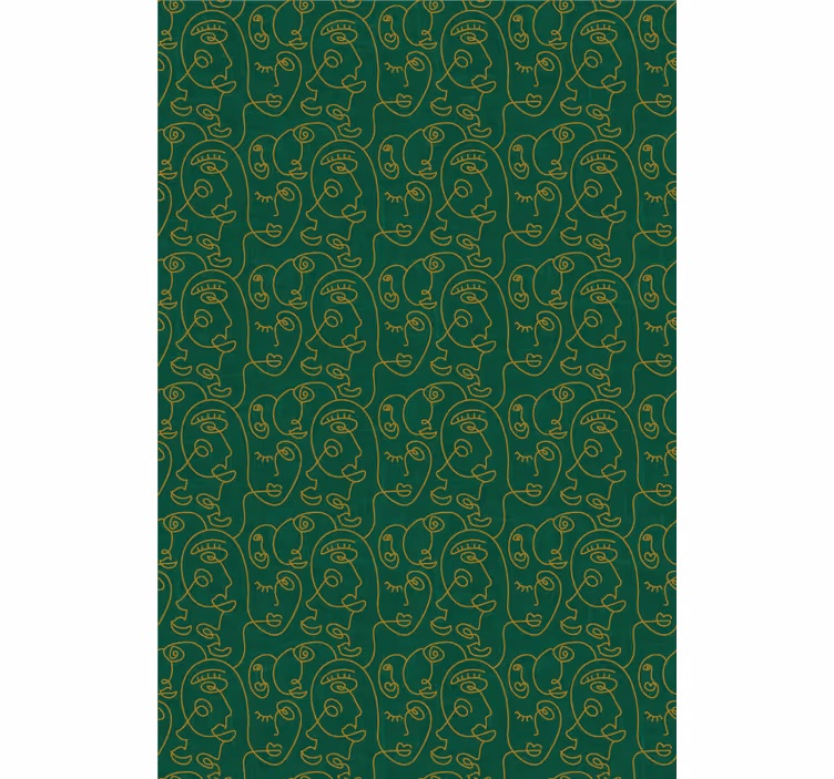 Tapet dormitor femei desenate abstract verde - TenStickers